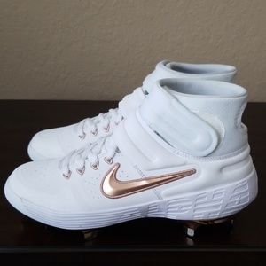 Nike Alpha Huarache 2 Metal Cleats White/Gold
